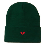 Mini Broken Heart Embroidered Long Beanie