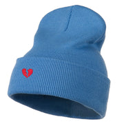 Mini Broken Heart Embroidered Long Beanie