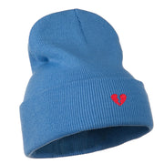 Mini Broken Heart Embroidered Long Beanie