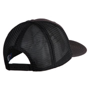 Old English White N Patched Cotton Deluxe Trucker Ball Cap - Charcoal Black OSFM