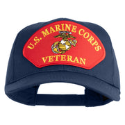 U.S. Marine Corps Veteran Red Patched Solid Cotton Twill Pro Style Cap - Navy OSFM