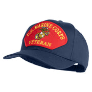 U.S. Marine Corps Veteran Red Patched Solid Cotton Twill Pro Style Cap - Navy OSFM
