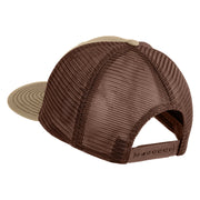 Old English White N Patched Cotton Deluxe Trucker Ball Cap - Khaki Coffee OSFM