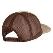 Old English White N Patched Cotton Deluxe Trucker Ball Cap - Khaki Coffee OSFM