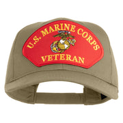 U.S. Marine Corps Veteran Red Patched Solid Cotton Twill Pro Style Cap - Khaki OSFM