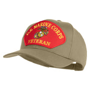 U.S. Marine Corps Veteran Red Patched Solid Cotton Twill Pro Style Cap - Khaki OSFM