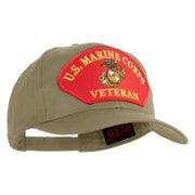 U.S. Marine Corps Veteran Red Patched Solid Cotton Twill Pro Style Cap - Khaki OSFM