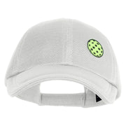 Pickleball Balls Embroidered Iron on  Patched Deluxe Performance Mesh Cap - White OSFM