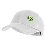 Pickleball Balls Embroidered Iron on  Patched Deluxe Performance Mesh Cap - White OSFM