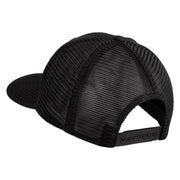 Old English White N Patched Cotton Deluxe Trucker Ball Cap - Black Black OSFM