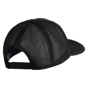 Old English White N Patched Cotton Deluxe Trucker Ball Cap - Black Black OSFM