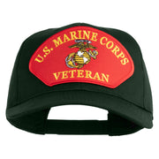 U.S. Marine Corps Veteran Red Patched Solid Cotton Twill Pro Style Cap - Dark Green OSFM