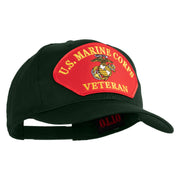 U.S. Marine Corps Veteran Red Patched Solid Cotton Twill Pro Style Cap - Dark Green OSFM
