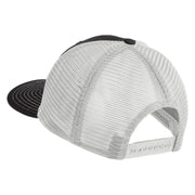 Old English White N Patched Cotton Deluxe Trucker Ball Cap - Black White OSFM
