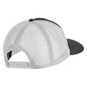 Old English White N Patched Cotton Deluxe Trucker Ball Cap - Black White OSFM
