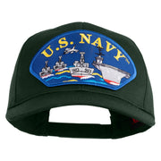 U.S. Navy Ships Blue Patched Solid Cotton Twill Pro Style Cap - Dark Green OSFM