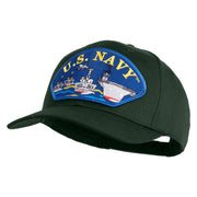 U.S. Navy Ships Blue Patched Solid Cotton Twill Pro Style Cap - Dark Green OSFM