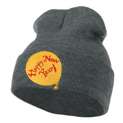 Happy New Year Balloon Embroidered Beanie