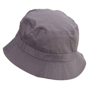 Scary Crescent Moon Embroidered Bucket Hat - Charcoal OSFM