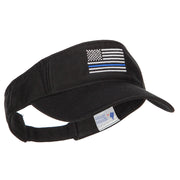 Thin Blue Line USA Flag Embroidered Washed Visor