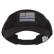 Thin Blue Line USA Flag Embroidered Washed Visor