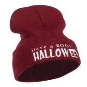 Have a Bootiful Halloween Embroidered Beanie