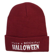 Have a Bootiful Halloween Embroidered Beanie