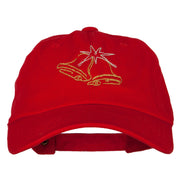 Glitter Christmas Bells Embroidered Unstructured Washed Cap