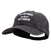 U.S Air Force Retired Embroidered Unstructured Pigment Dyed Cotton Cap - Black OSFM