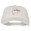 Alabama with Map Outline Embroidered Washed Cotton Twill Cap