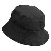 Scary Crescent Moon Embroidered Bucket Hat - Black OSFM