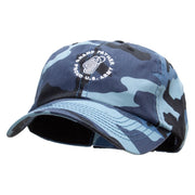 Army Grandfather Embroidered Enzyme Washed Camo Cap - Sky OSFM