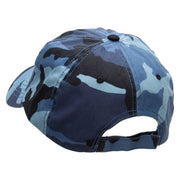 Army Grandfather Embroidered Enzyme Washed Camo Cap - Sky OSFM