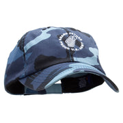 Army Grandfather Embroidered Enzyme Washed Camo Cap - Sky OSFM