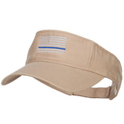 Thin Blue Line USA Flag Embroidered Washed Visor