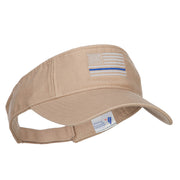 Thin Blue Line USA Flag Embroidered Washed Visor