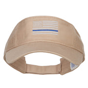 Thin Blue Line USA Flag Embroidered Washed Visor