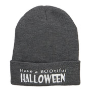 Have a Bootiful Halloween Embroidered Beanie