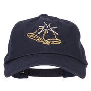 Glitter Christmas Bells Embroidered Unstructured Washed Cap