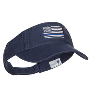 Thin Blue Line USA Flag Embroidered Washed Visor