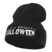 Have a Bootiful Halloween Embroidered Beanie