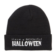 Have a Bootiful Halloween Embroidered Beanie