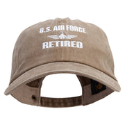 U.S Air Force Retired Embroidered Unstructured Pigment Dyed Cotton Cap - Dk-Beige OSFM