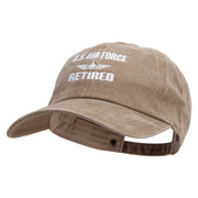 U.S Air Force Retired Embroidered Unstructured Pigment Dyed Cotton Cap - Dk-Beige OSFM