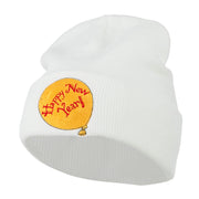 Happy New Year Balloon Embroidered Beanie