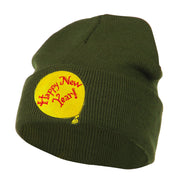 Happy New Year Balloon Embroidered Beanie