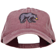 Black Bear Patched Washed Cotton Twill Cap