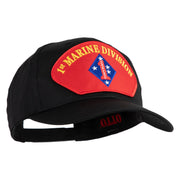 1st Marine Division Patched Solid Cotton Twill Pro Style Cap - Black OSFM