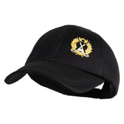 Metallic Golf Crest Sport Embroidered Iron on Patched Deluxe Performance Mesh Cap - Black OSFM
