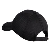 Metallic Golf Crest Sport Embroidered Iron on Patched Deluxe Performance Mesh Cap - Black OSFM